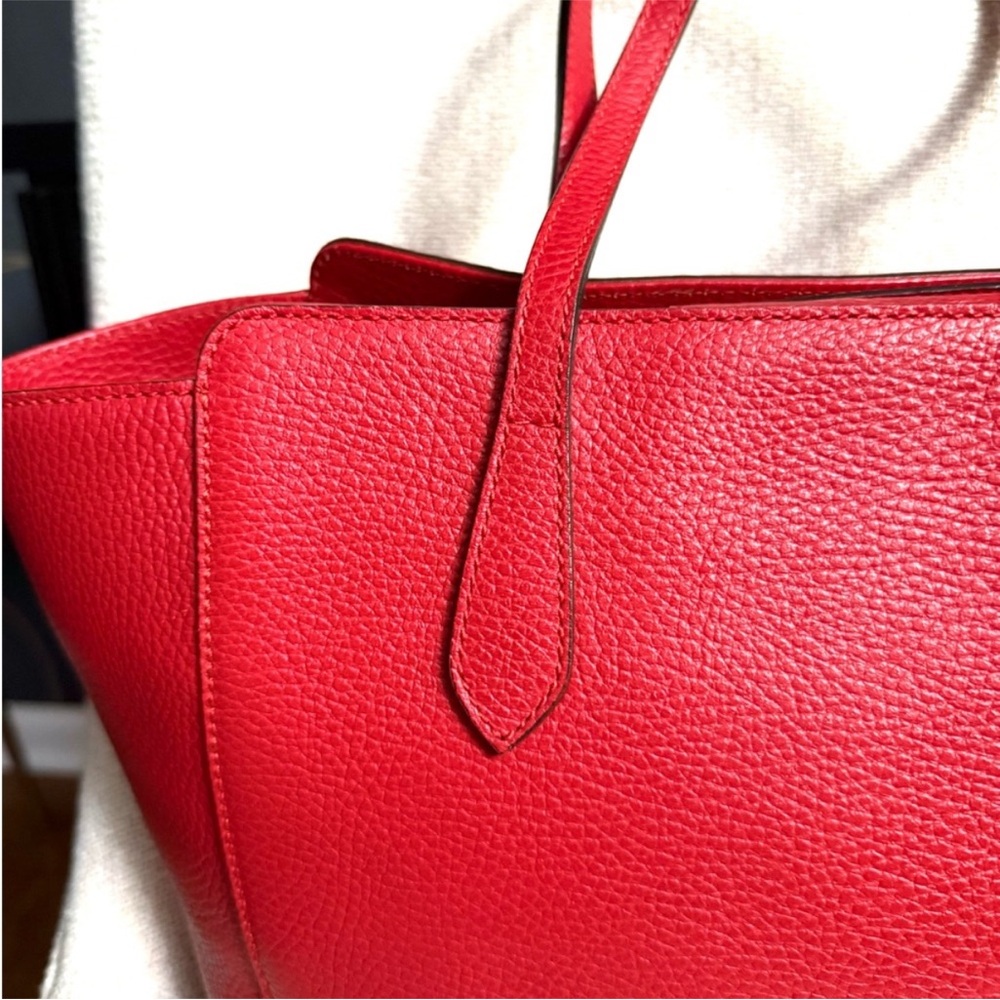 Authentic Gucci Swing tote bag red leather medium size - Picture 8 of 16
